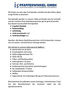 Infoblatt Sachspenden